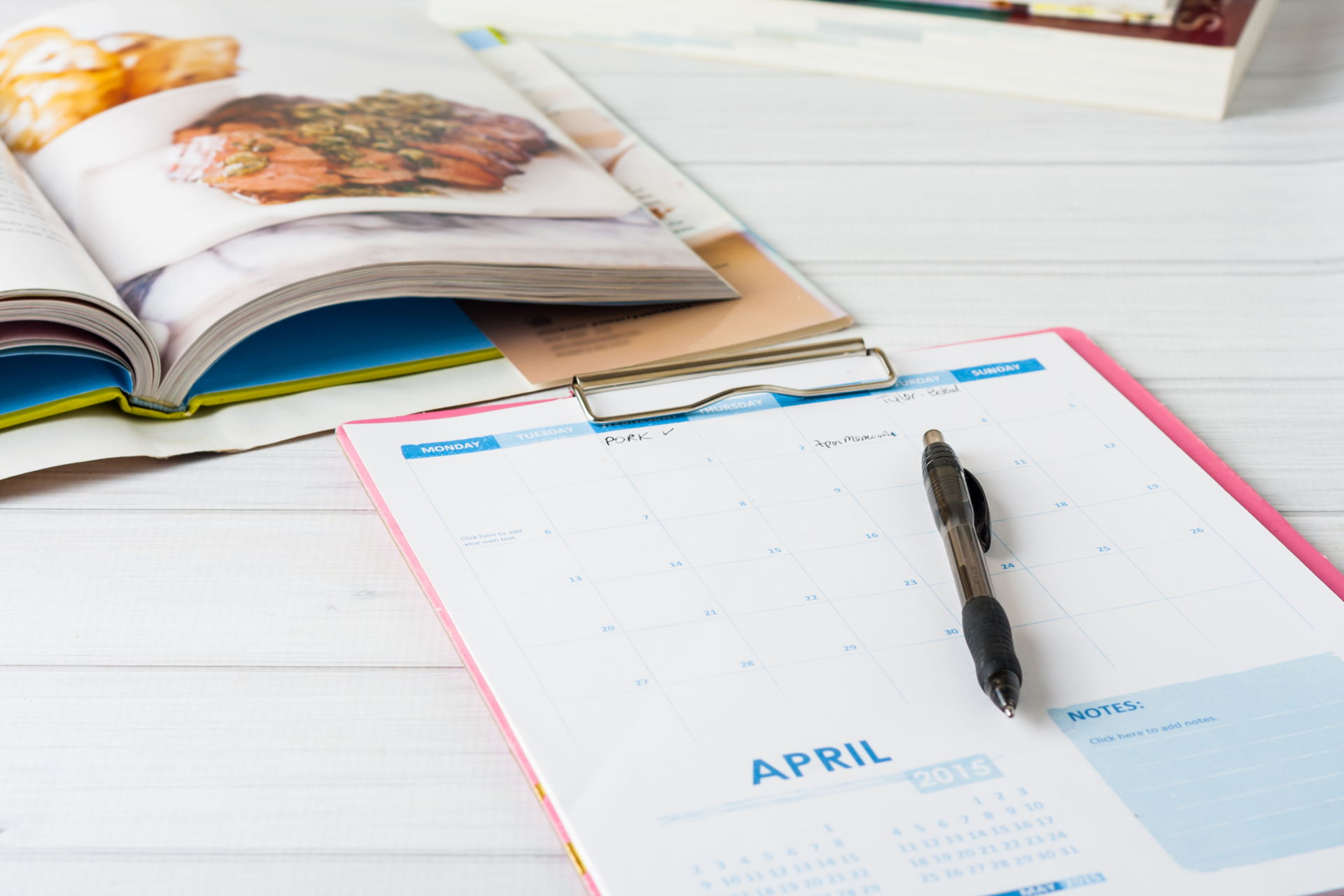 Calendar With A Cookbook