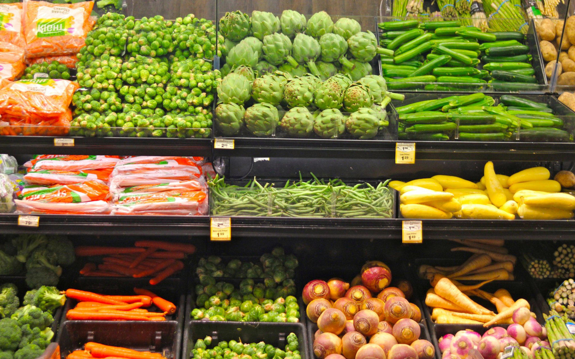 Vegetables On A Shop Shelf