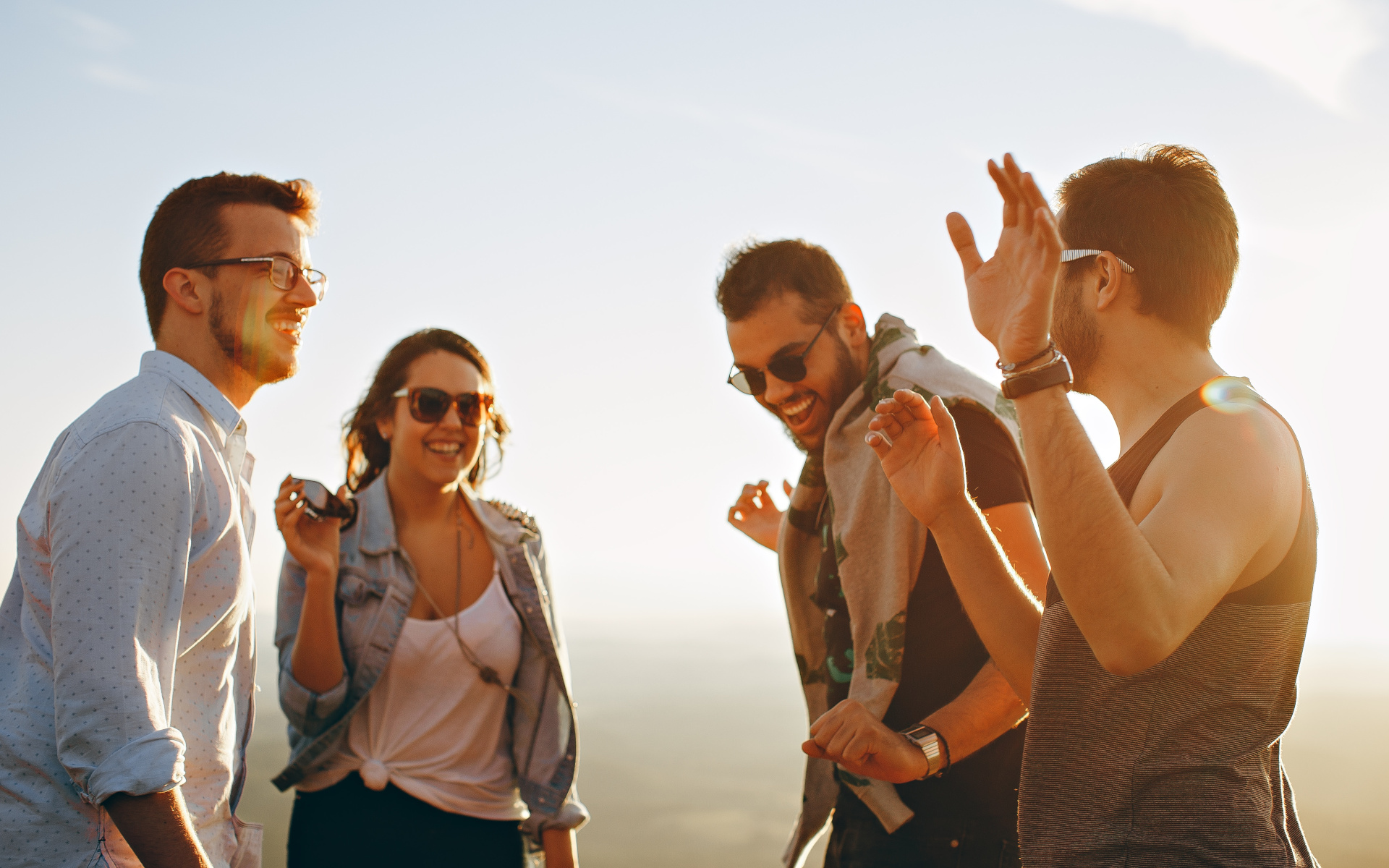 Group Of Young People Enjoying Themselves Laughing